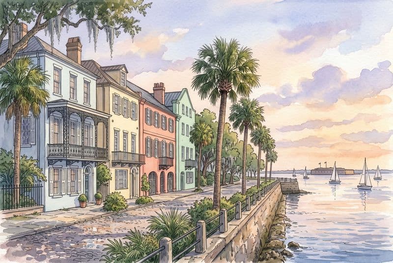 Watercolor of a chapter house
